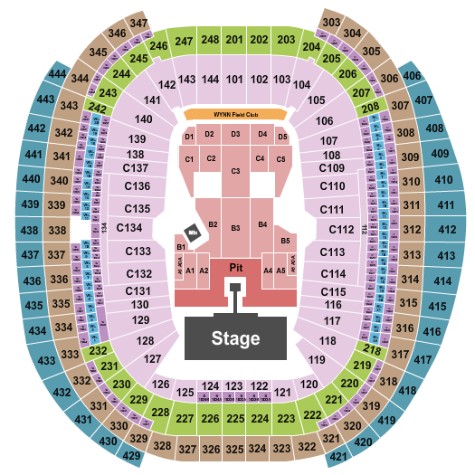 Allegiant Stadium seating chart